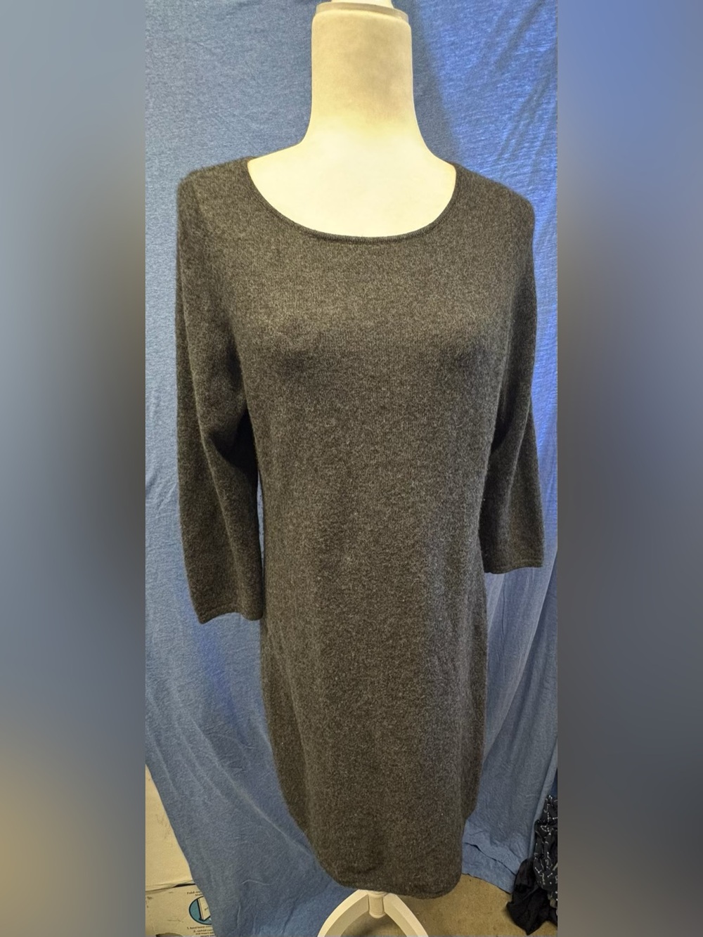 Charter Club Charcoal Gray Women's Wool Sweater Dress